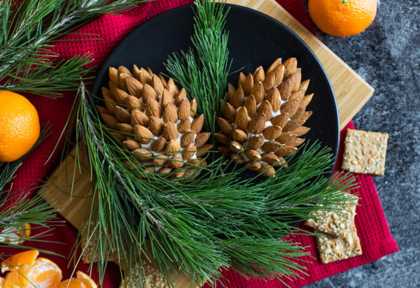 Pommes de pin en fromage frais, cranberries et fines herbes