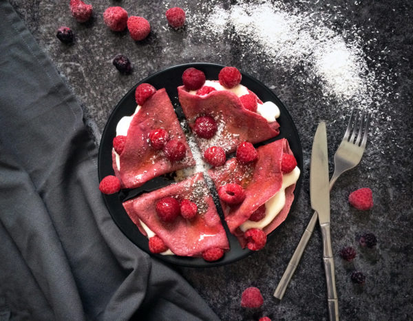 Crêpes légères à la betterave