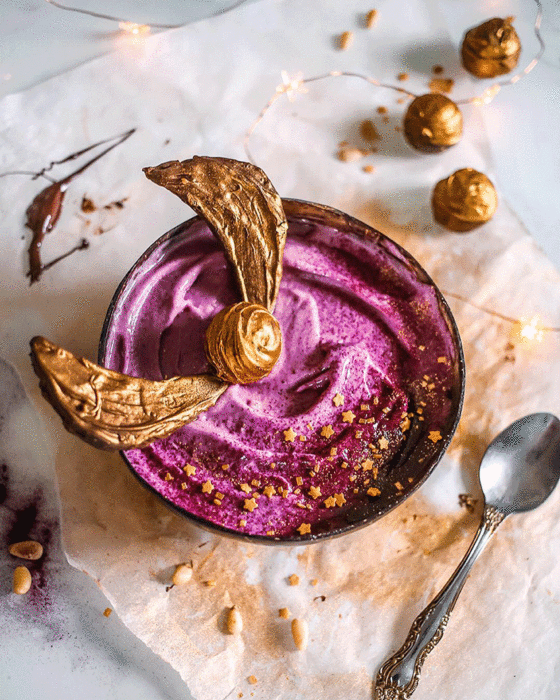 Smoothie bowl (nice cream) Harry Potter et son bonbon Vif d'Or